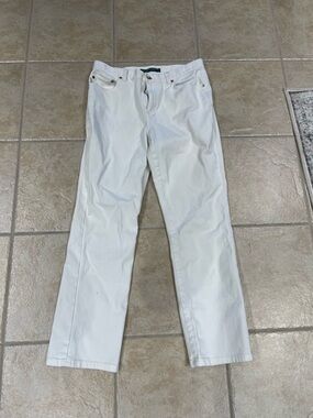 LRL Ralph Lauren Jeans Co White Premier Straight Cropped Womens Size 10